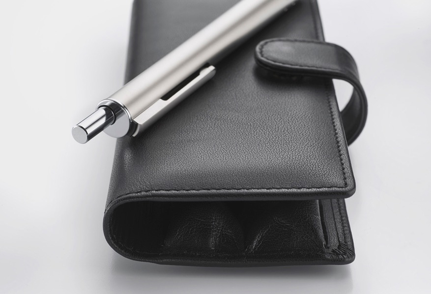 2 Pen Case Lamy Premium Black Leather Case 